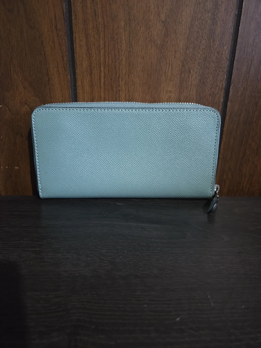 Coach Zip-Around Leather Wallet in Light Blue